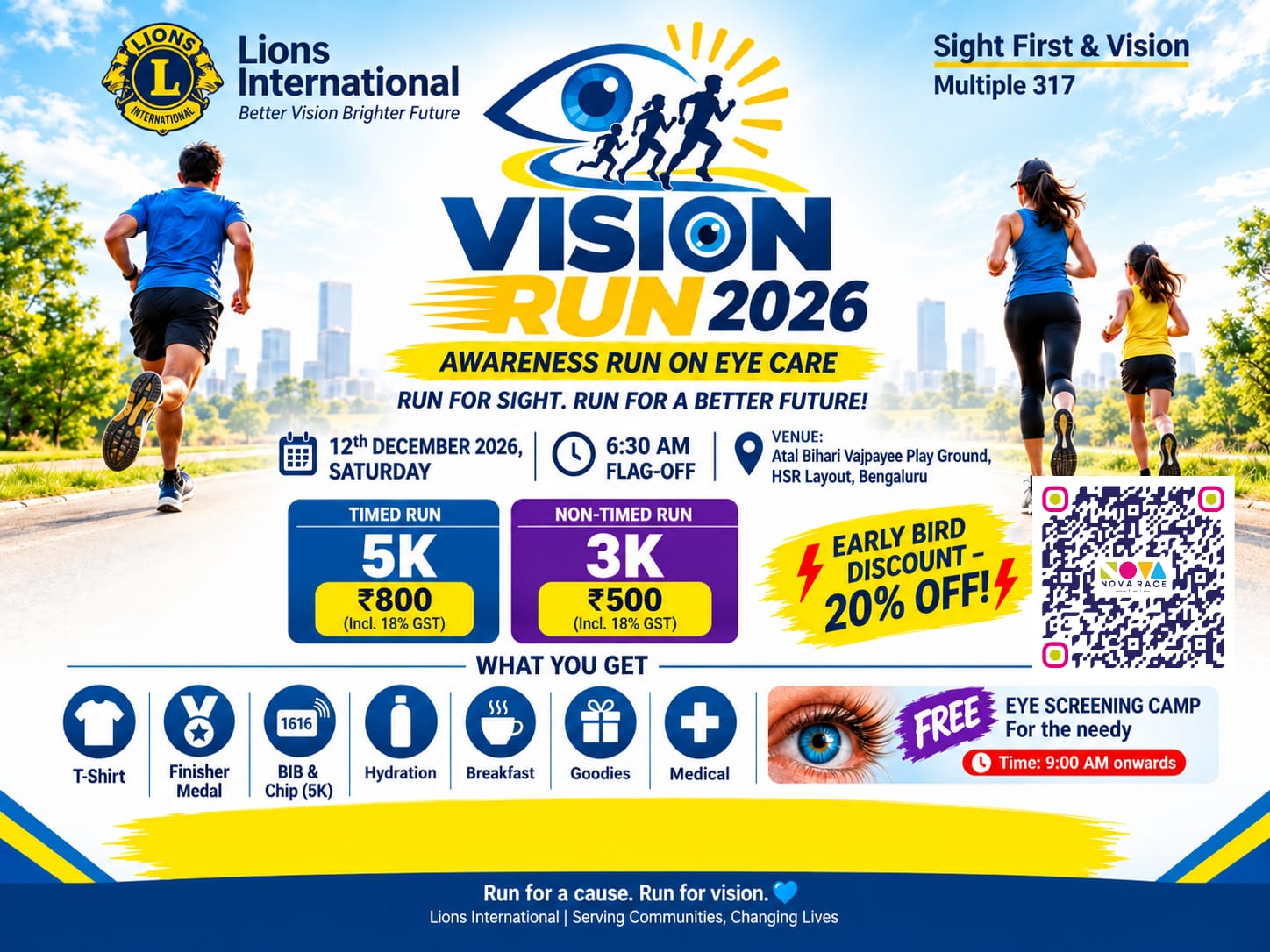 Lions Club Vision Run 2026 banner